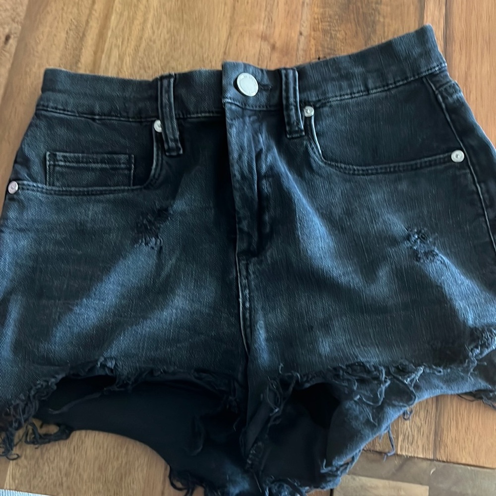 BlankNYC pin-up high rise shorts in black denim